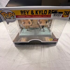 Funko Pop! Star Wars Rey & Kylo Ren #758 Multi NEW Glow-in-the-Dark Target Con